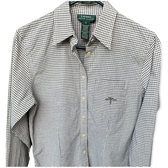 Lauren Ralph Lauren Checkered Monogramed Button Down Boys Shirt Sz S - Picture 1 of 11